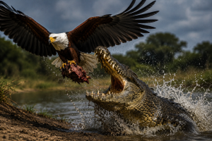 African Fish Eagle vs Nile Crocodile