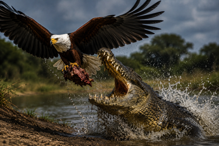 African Fish Eagle vs Nile Crocodile