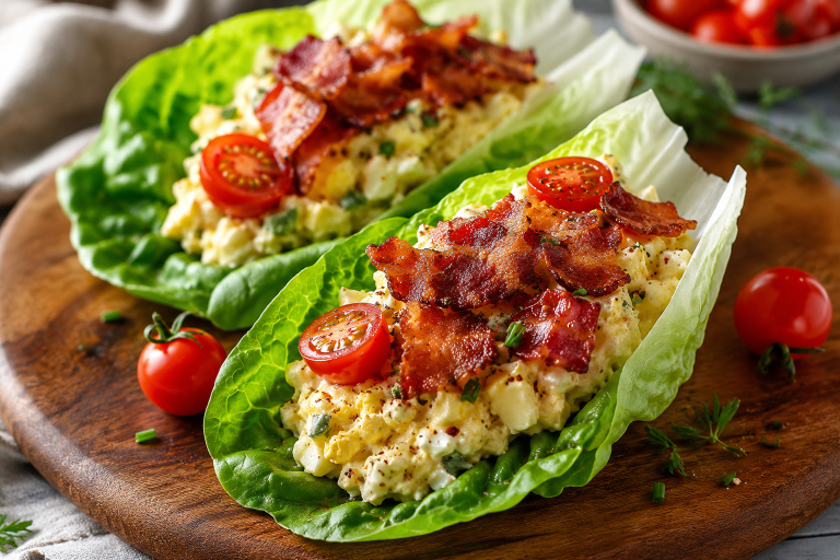 Bacon Egg Salad Lettuce Wraps