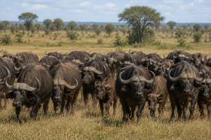 Buffalo and lion