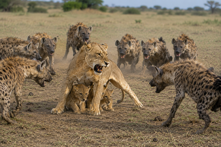 Lioness vs Hyenas
